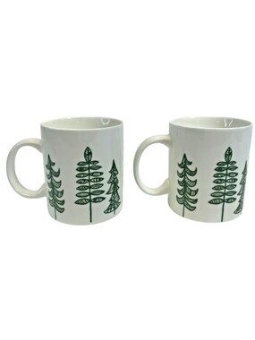 Starbucks 2015 Christmas Tree Holiday Cup Mug Set 12oz Green Ceramic